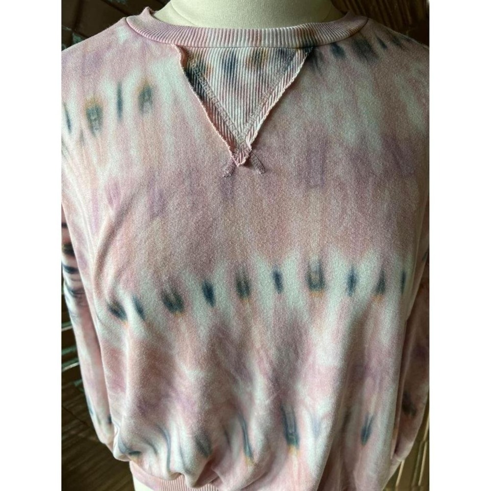 Young Fabulous & Broke Womens XS Pink Tie Dye Crewneck Sweatshirt Pullover